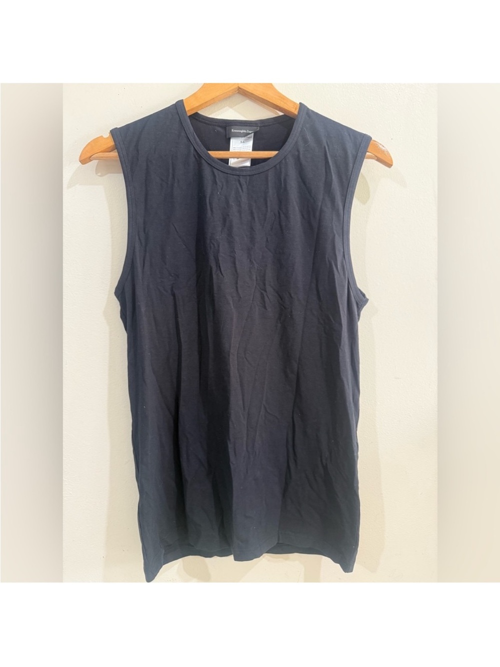Ermenegildo Zegna Men's Sleeveless Crew Neck Tank Top - Black
